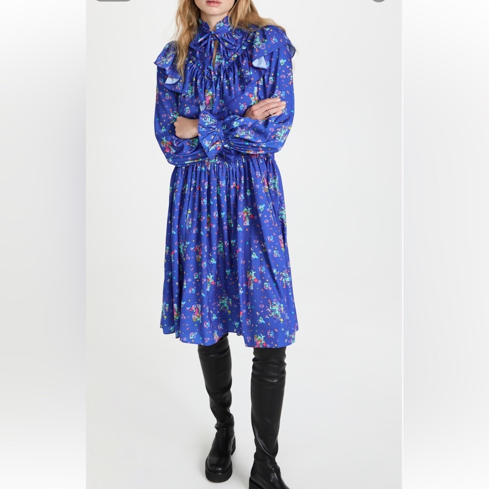 Andersson Bell Flower Bear Print Ruffle Dress in M - Picture 2 of 11
